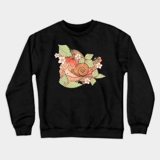 Strawberries & snails - peach Crewneck Sweatshirt